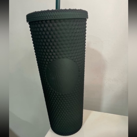 Starbucks Dark Green Matte soft-touch bling cold cup New - Picture 2 of 5